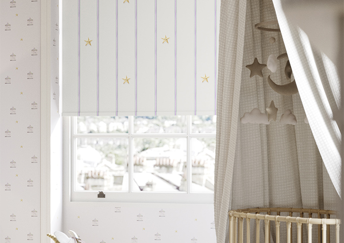 Merrily, Merry Stripy Violet - Roller Blind - Image 5